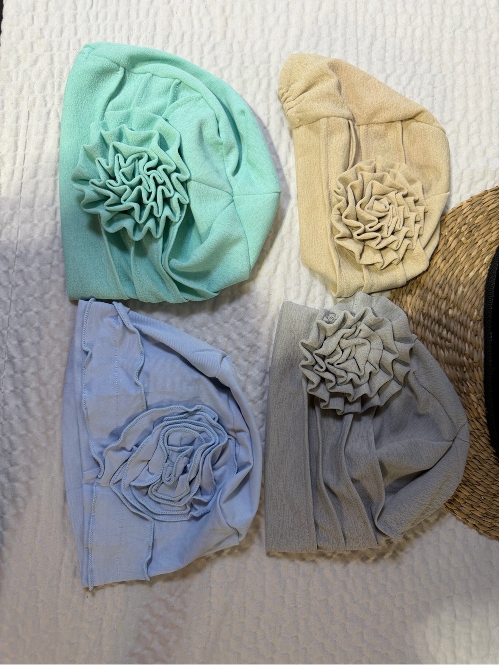 Women's Floral Turban Headwrap - Mint, Beige, Light Blue, Gray